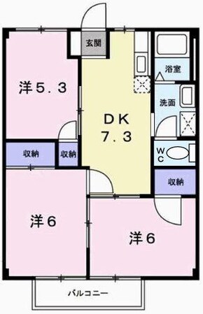 玲巧－ハイツ１の物件間取画像